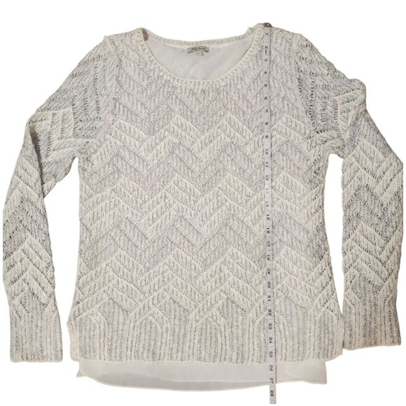 Lucky Brand Sweater Womens Large Beige Cable Knit Layered Pullover - Picture 7 of 12